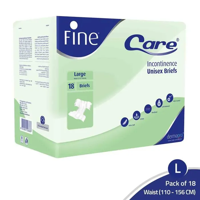 FINE CARE  ADULT BRIEFS LARGE18 Pcs 1 Pack