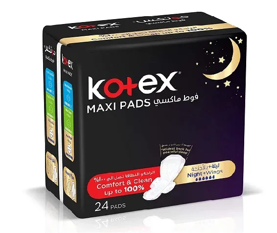 KOTEX MAXI NIGHT+ WINGS 6 X 24 PADS 1 Pack
