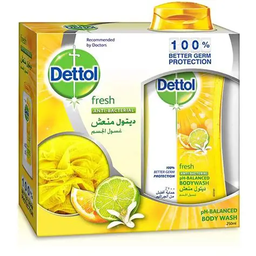 DETTOL SHOWER GEL FRESH 250 ML + PUFF