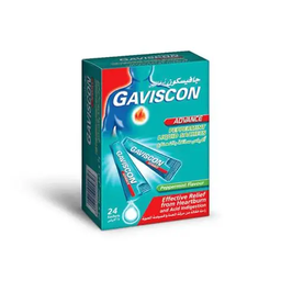 GAVISCON ADVANCE PEPPERMINT LIQUID 24 SACHET 10 ML