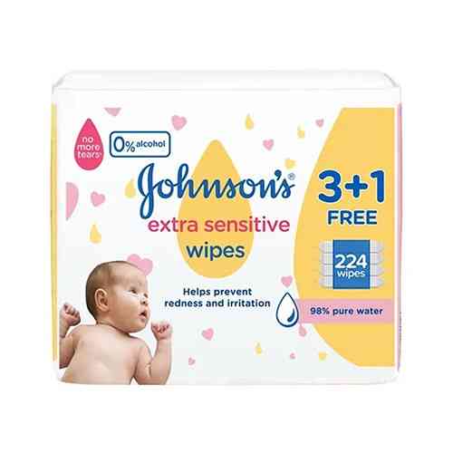 224 منديلجونسون مناديل اطفال فائقه الحساسيه 3+1 مجانا
