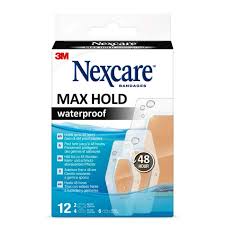 NEXCARE MAX HOLD WATER PROOP 12PCS