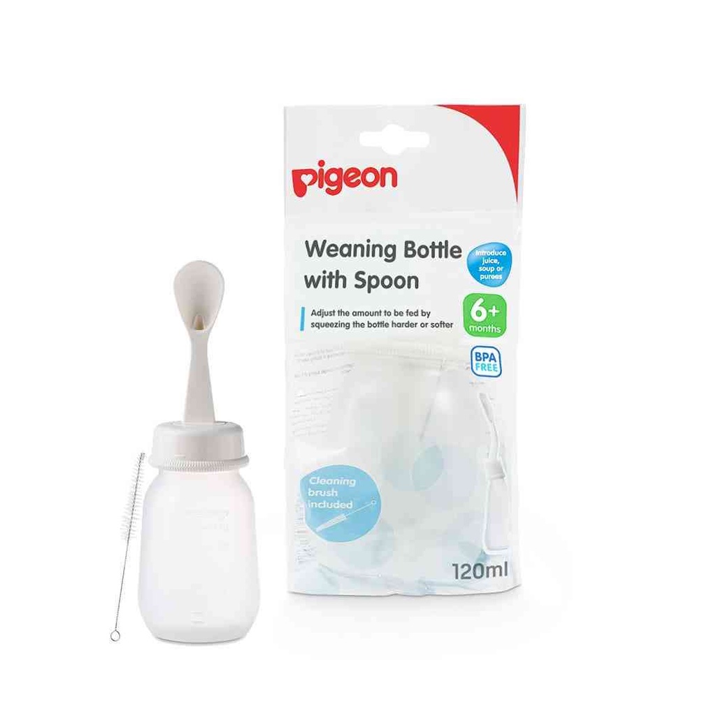 PIGEON WEANING BOTTEL W/SPOON 120 ML D 328
