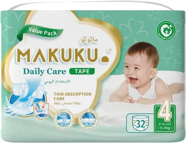 MAKUKU DAILY CARE TAPE NO 4 L (9-14KG)32 DIAPER 0265 1 Pack