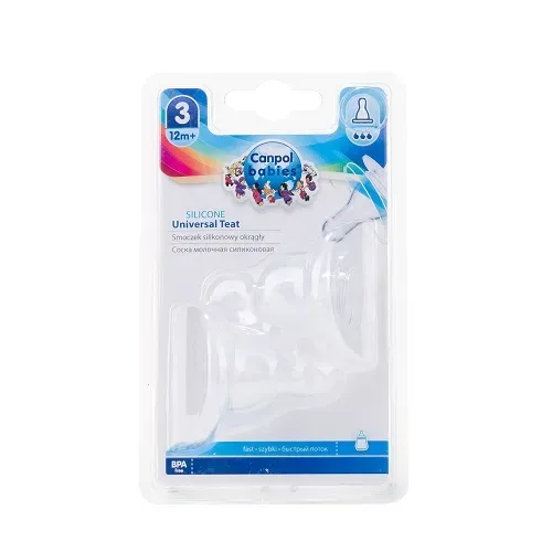 CANPOL SILICONE TEAT FAST 2 PCS 018/117
